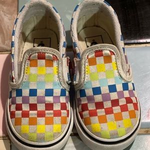Toddler size 8 Vans checkerboard Slip-On Shoes